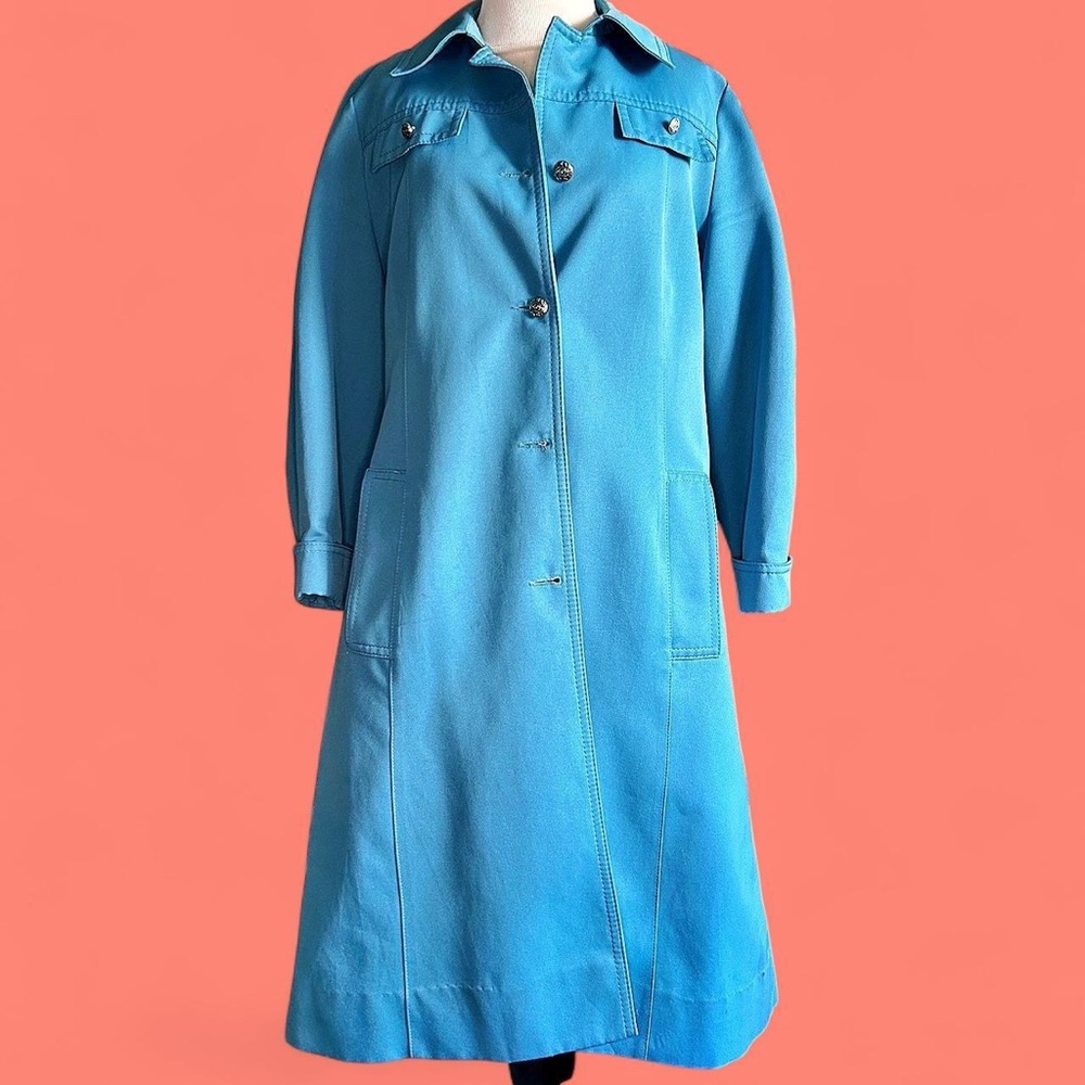 Stylish Women's Blue Trench Coat